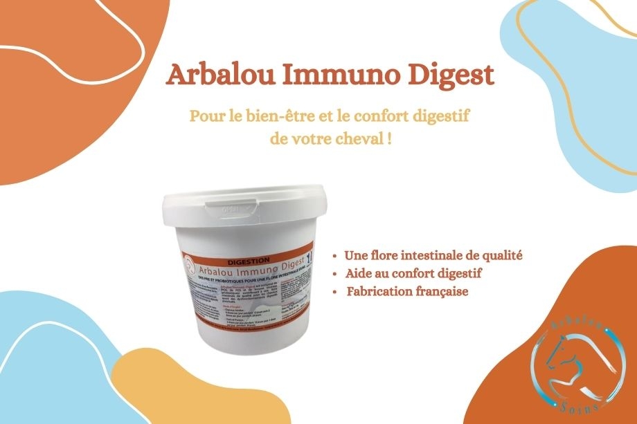 Découvrez Arbalou Immuno-Digest, pour le bien-être digestif de votre cheval au quoitiden.