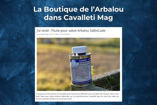 Test de notre huile pour sabots Arbalou Sabiocade.