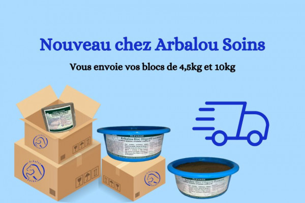 Nouveau ! Envoie des pierres à sels et des blocs CMV pour chevaux.