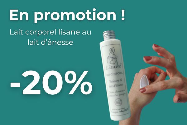 Lait d'ânesse pour le corps en promotion.